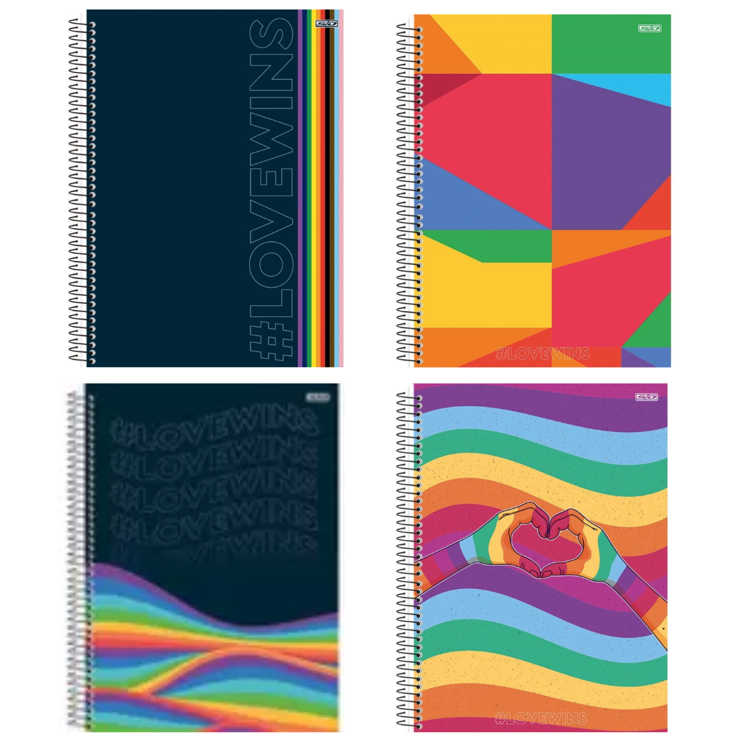 CADERNO SAO DOMIN UNIV 1.1 80F CD LOVE WINS (CAPAS SORTIDAS)