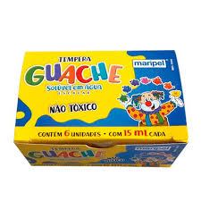 TINTA GUACHE MARIPEL 6 CORES