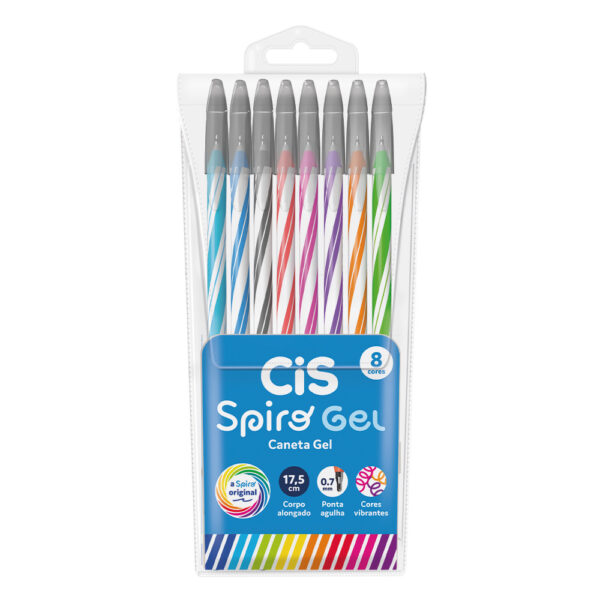 CANETA CIS SPIRO GEL 0.7 SORT BLST C/8