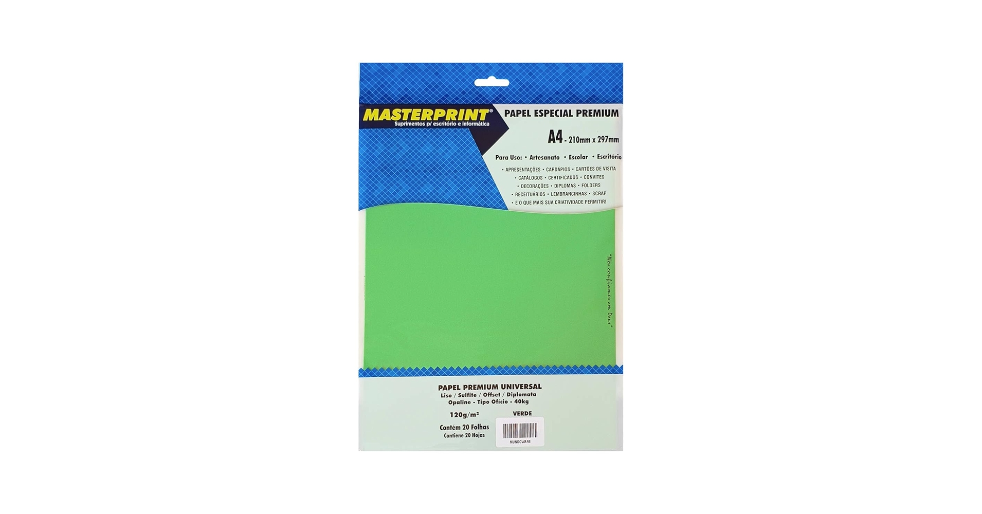 PAPEL MASTER OPALINE 120G A4 C/20F PT