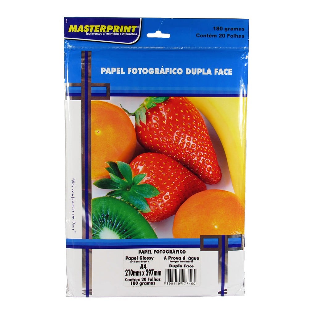 PAPEL FOTO A4 180G MASTERPRINT  DUPLA FACE COM 20FLS