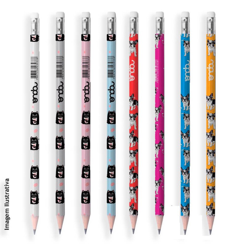 LAPIS ONDA HB COM BORRACHA LOVE CATS 1215032