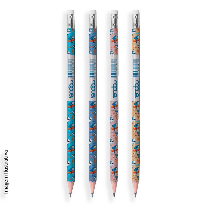 LAPIS ONDA HB COM BORRACHA HAPPY SHARK 1215078