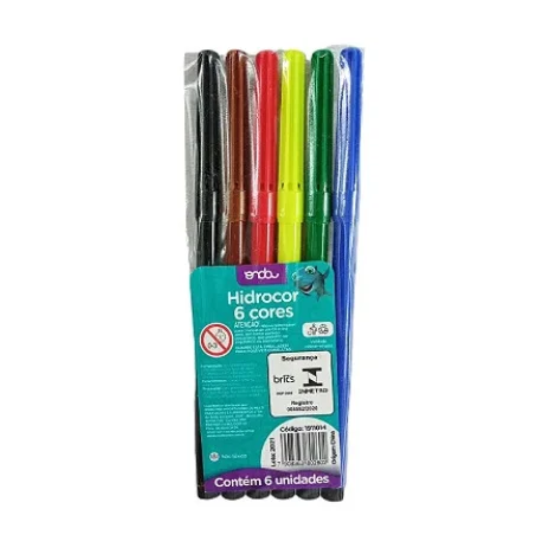 CANETA HIDROCOR ONDA C/6 CORES 1911084