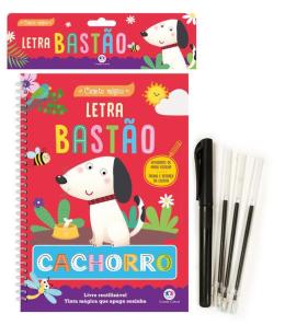 LIVRO CIRANDA LETRA BASTAO LIVRO REUTILIZAVEL COM CANETA MAGICA