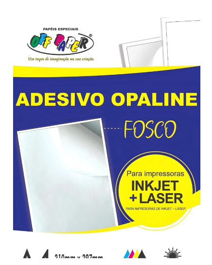 PAPEL OFF PAPER OPALINE ADESIVO A4 C/100F FOSCO