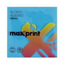 BLOCO ADESIVO MAXPRINT 76X76 NEON AZUL C/100 FOLHAS