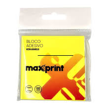 BLOCO ADESIVO MAXPRINT 76X76 NEON AMARELO C/100 FOLHAS