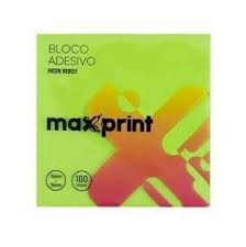BLOCO ADESIVO MAXPRINT 76X76 NEON VERDE C/100 FOLHAS