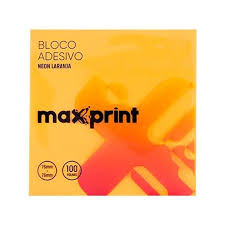 BLOCO ADESIVO MAXPRINT 76X76 NEON LARANJA C/100 FOLHAS