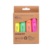 MARCA TEXTO MAXPRINT ECO HYPE NEON BLISTER C/4
