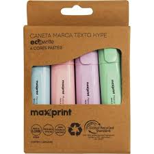 MARCA TEXTO MAXPRINT ECO HYPE PASTEL BLISTER C/4