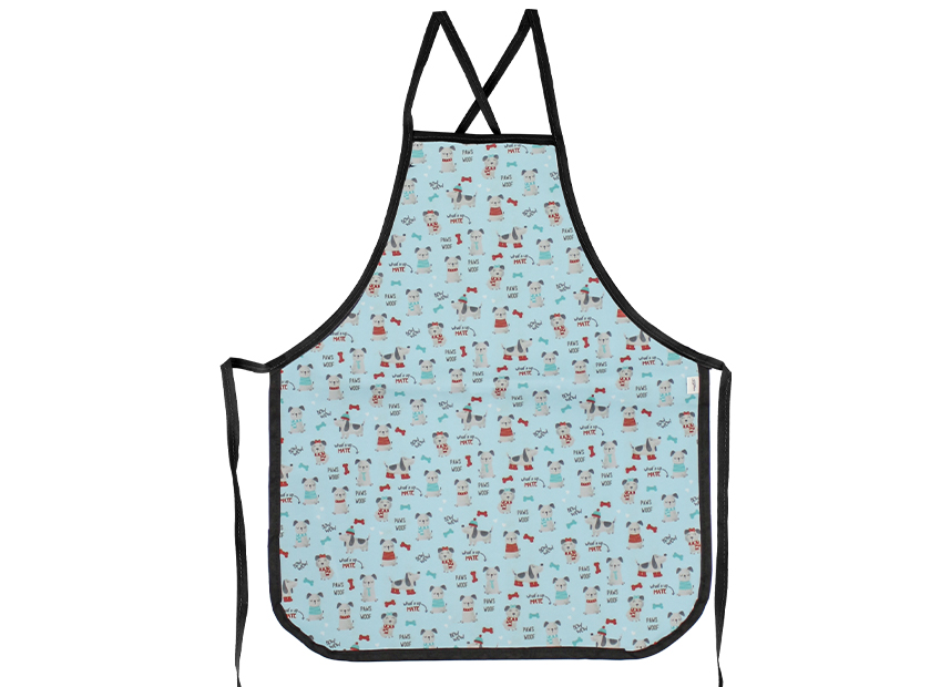 AVENTAL WALEU ESTAMPADO CACHORRINHO AZUL