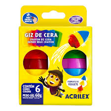 GIZ DE CERA ACRILEX FOGUETE C/6