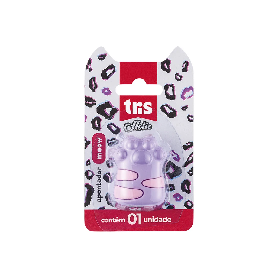 APONTADOR TRIS HOLIC PETS MEOW BLISTER C/1