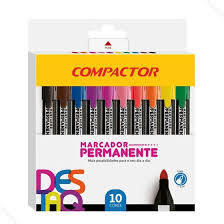 MARCADOR PERMANENTE COMPACTOR DESTAQUE C/10