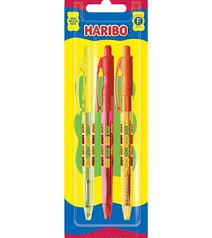 CANETA COMPACTOR 07 RETRATIL HARIBO C/3 AZUL