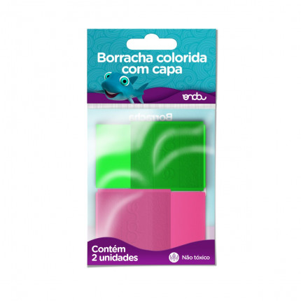 BORRACHA ONDA COLOR COM CAPA BLISTER C/2
