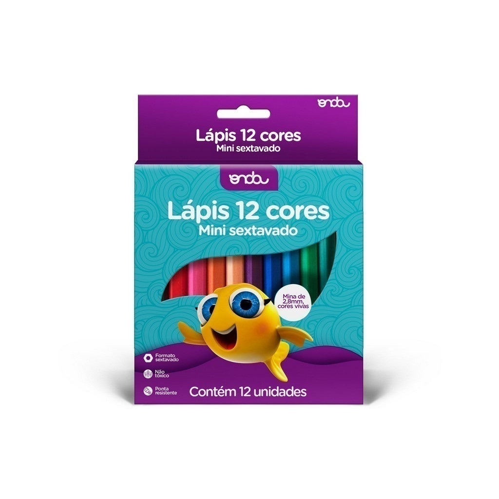 LAPIS ONDA 12 CORES MINI SEXTAVADO