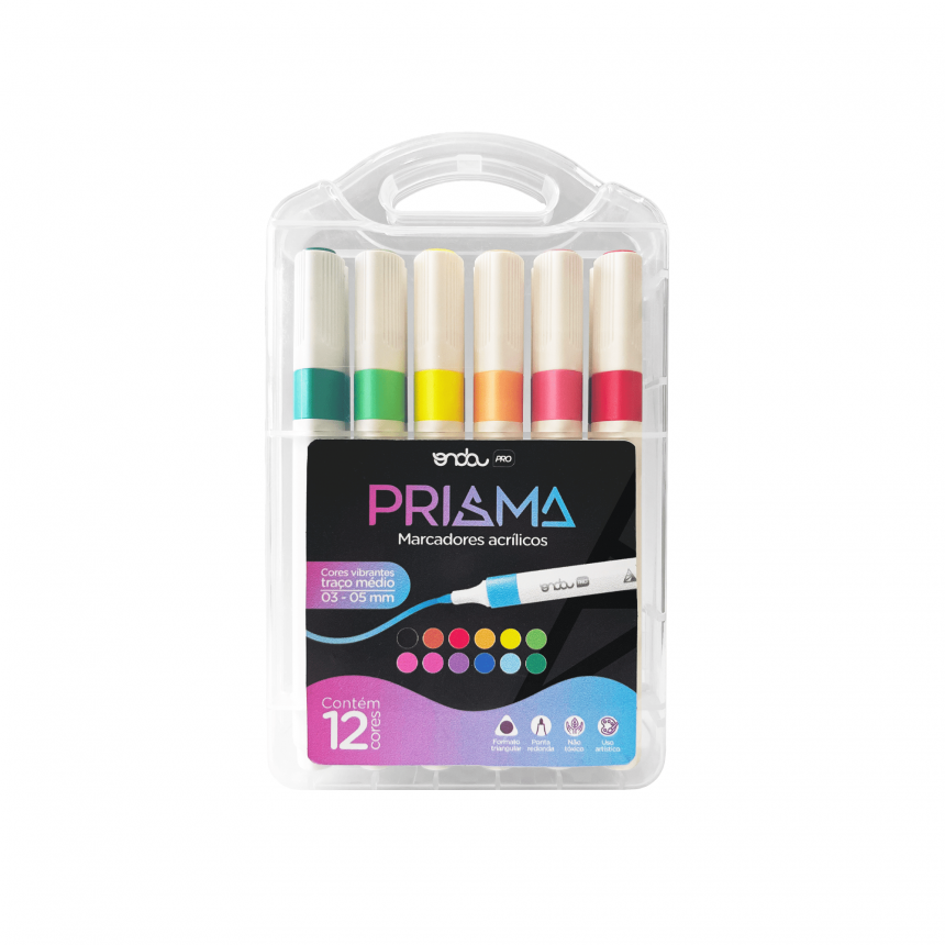MARCADOR ONDA PRISMA ESTOJO C/12 CORES