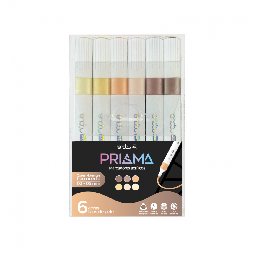 MARCADOR ONDA PRISMA ACRILICO C/6 TONS DE PELE