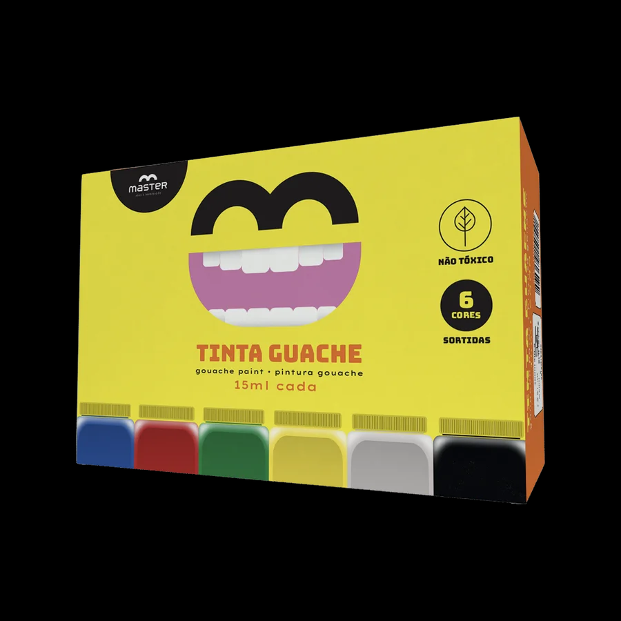 TINTA GUACHE MASTER ESTOJO COM 6 CORES COM 15ML
