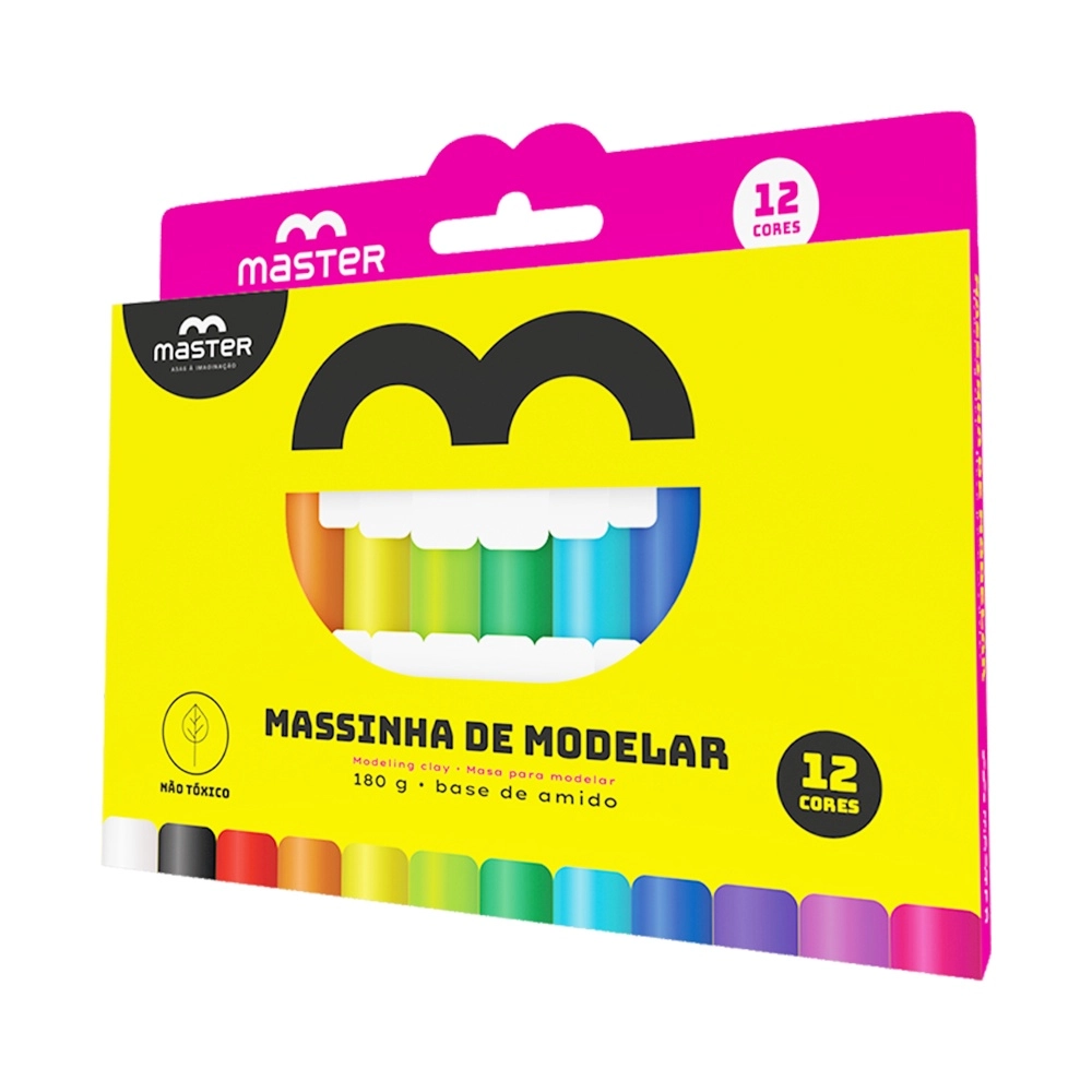 MASSINHA DE MODELAR MASTER 12 CORES 180G