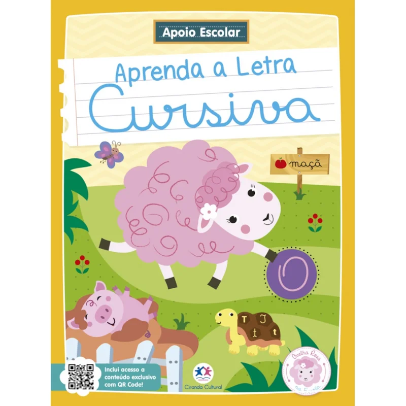 LIVRO CIRANDA OVELHA ROSA APRENDA A LETRA CURSIVA