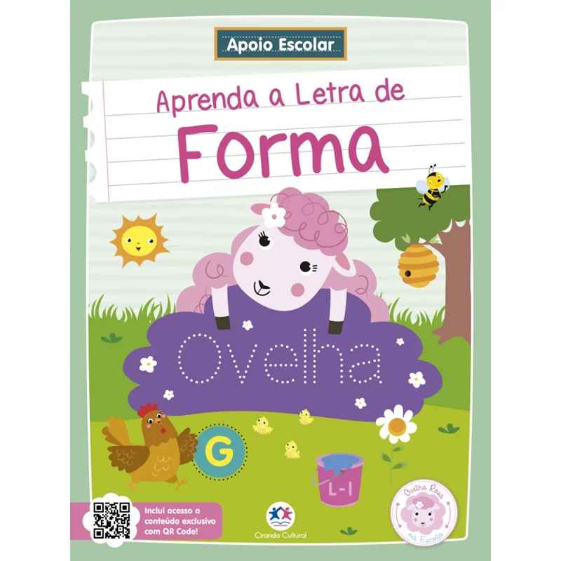 LIVRO CIRANDA OVELHA ROSA APRENDA A LETRA DE FORMA