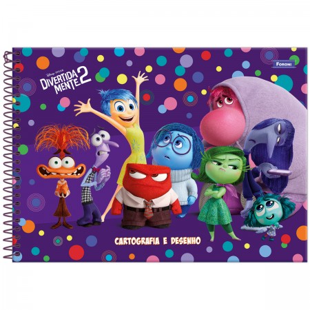 CADERNO DIVERTIDIDA MENTE 2 FORONI 80 FOLHAS DESENHO E CATOGRAFIA CAPA DURA - CAPAS SORTIDAS