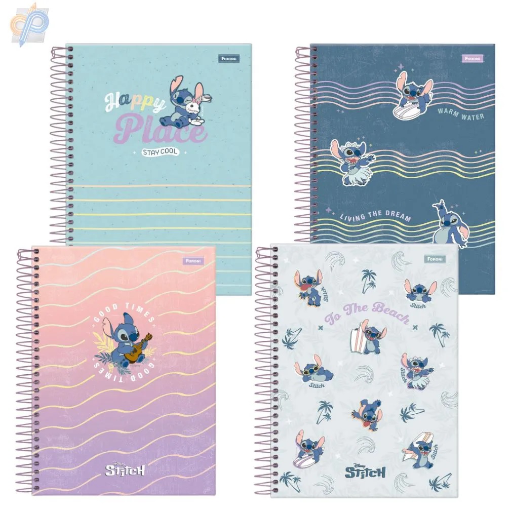 CADERNO STITCH FORONI 1.1 80 FOLHAS CAPA DURA COLEGIAL