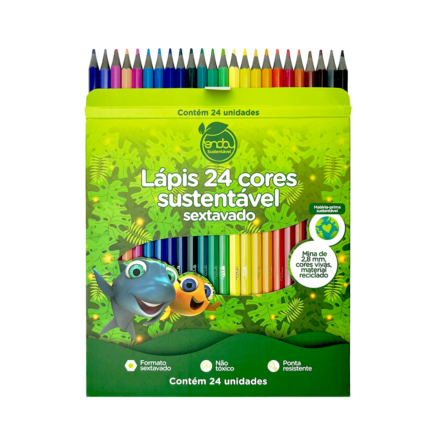 LAPIS ONDA 24 CORES SUSTENTAVEL SEXTAVADO