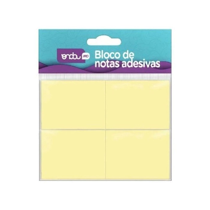 BLOCO DE NOTAS ADESIVAS ONDA AMARELO 38X50  COM 04