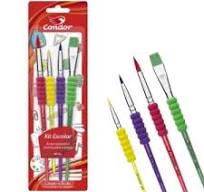 KIT PINCEL ESCOLAR CONDOR ESGONOMICO, AREA ESPECIAL E MACIA PARA A PEGA