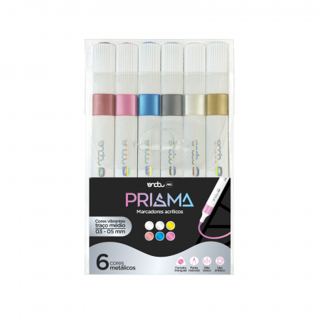 MARCADOR ONDA PRISMA C/6 CORES METALICOS