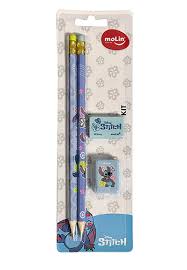KIT ESCOLAR MOLIN STITCH BLISTER COM 2 LAPIS 1 BORRACHA E 1 APONTADOR