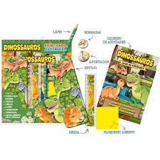 KIT LIVRO IBC COLORIR DINOSSAUROS BRINCANDO E APRENDENDO 01