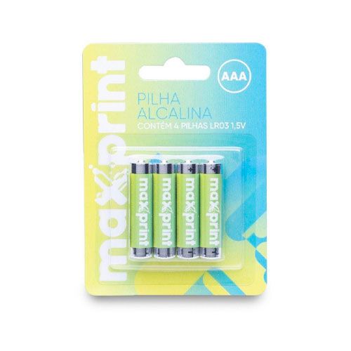 PILHA MAXPRINT ALCALINA AAA PEQUENA1,5V