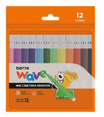 CANETINHA MINI BAZZE HIDROCOR COM 12 CORES WAVE
