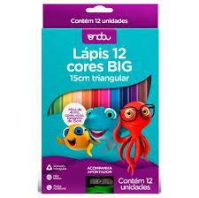 LAPIS ONDA 12 CORES BIG 15 CM TRIANGULAR COM APONTADOR