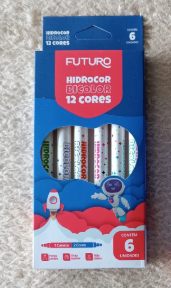 CANETA FUTURO HIDRO BICOLOR C/6 FE072215 (2 CORES EM CADA CANETA)