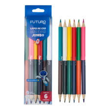LAPIS DE COR BICOLOR FUTURO 6 LAPIS, 12 CORES