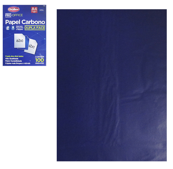 PAPEL CARB A4 DUPLA FACE GOLLER AZ C/100
