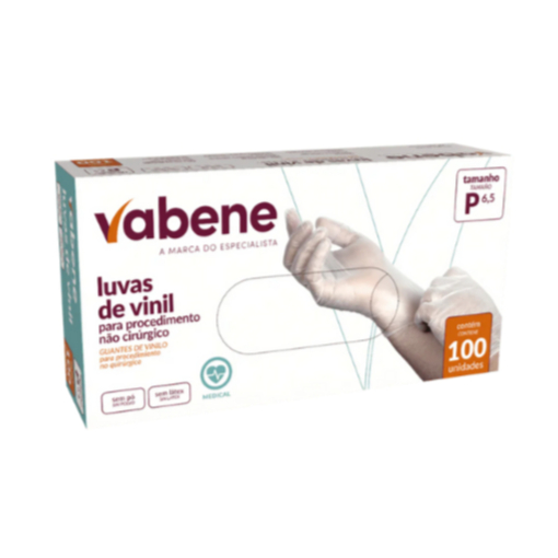 LUVA VINIL VABENE P SEM PO COM 100 UNIDADES 1420