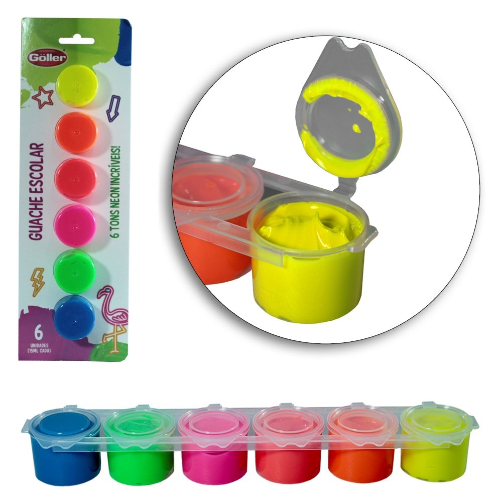 TINTA GUACHE NEON GOLLER BLIS C/6 G-1617