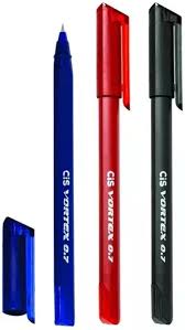 CANETA CIS ESFEROGRAFICA VORTEX 0.7MM. O DISPLAY CONTEM AS CORES: AZUL, PRETA E VERMELHA