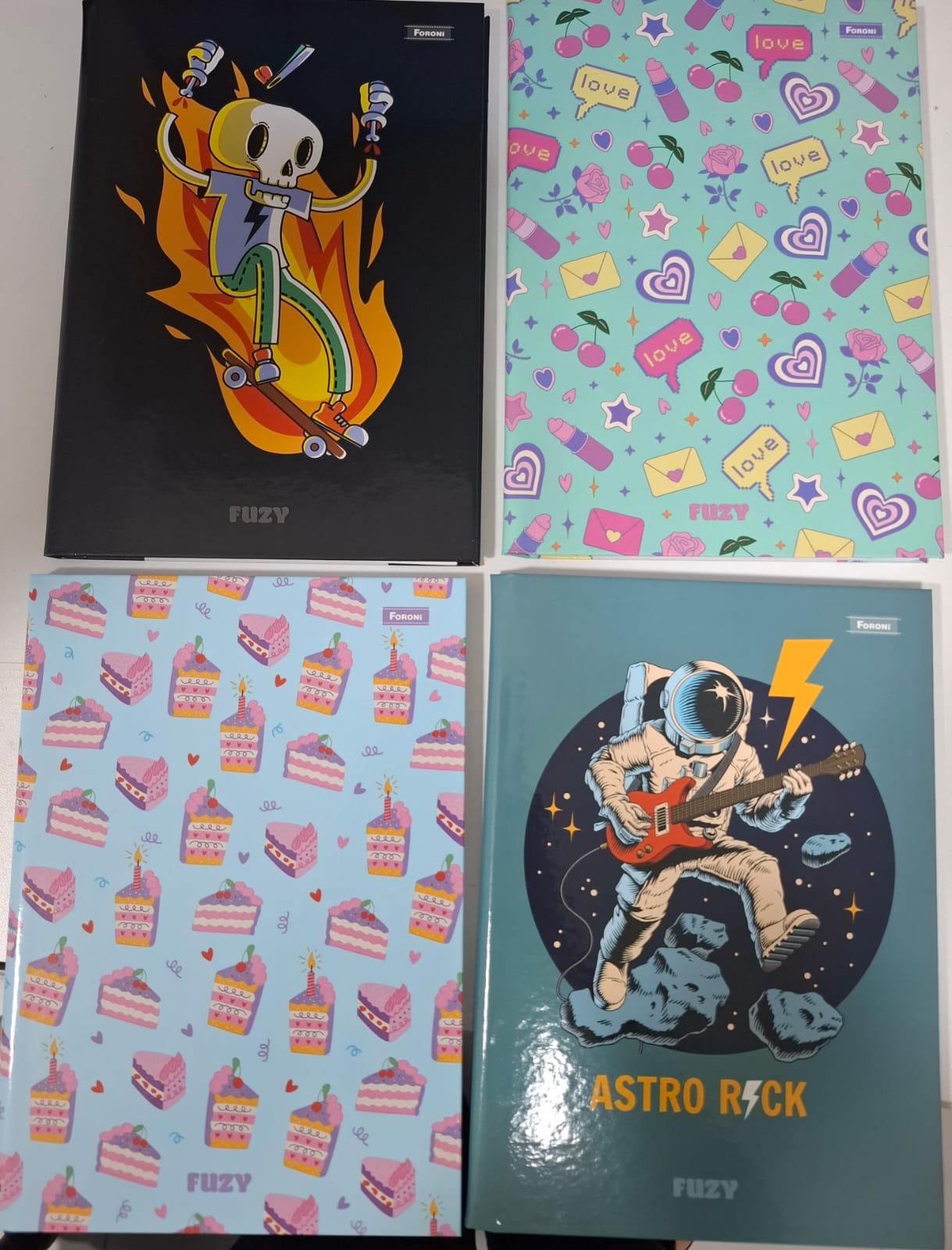 CADERNO FORONI BROCHURA 80 FOLHAS FUZY, SORTIDOS