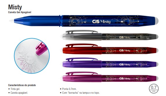 CANETA GEL APAGAVEL CIS MISTY  CORES SORTIDAS