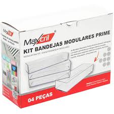 KIT BANDEJAS MODULARES, 04 PECAS, CRISTAL