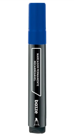 MARCADOR PERMANENTE BAZZE AZUL RECARREGAVEL COD 913326